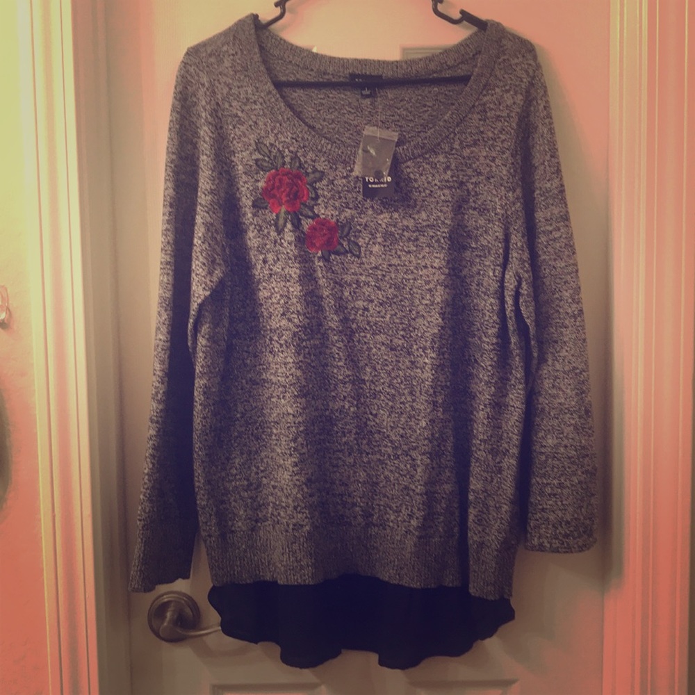 Torrid sweater with built in under shirt